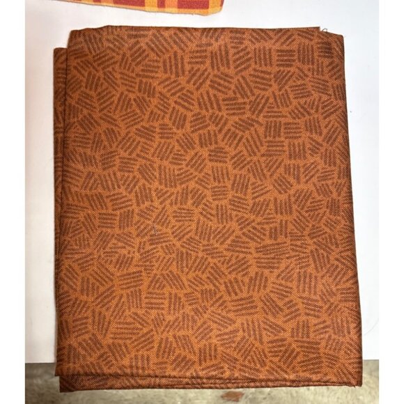 Quilting Fabric Bundle 4 Fat Quarters Truck Pumpkin 3 Yds Plaid Orange Autumn - Picture 3 of 6